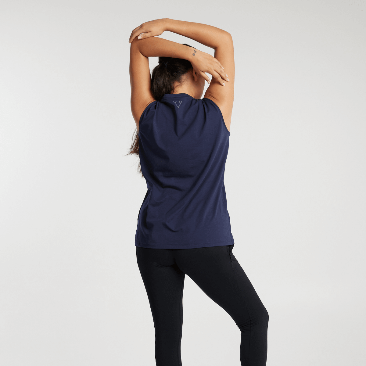 Victoria Stag's Core Muscle Tank in Navy back