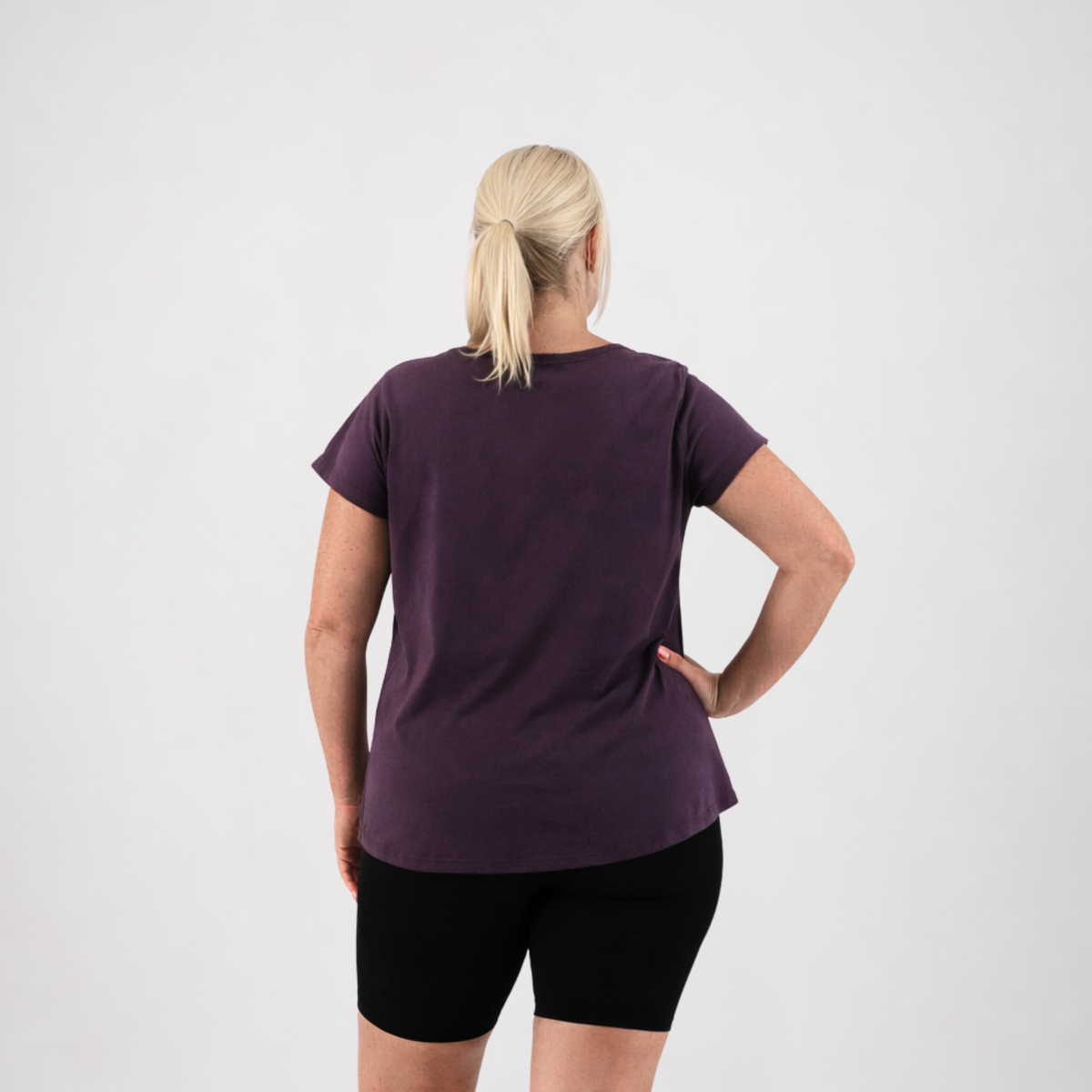 CORE CAP SLEEVED TEE - SMOKED PLUM