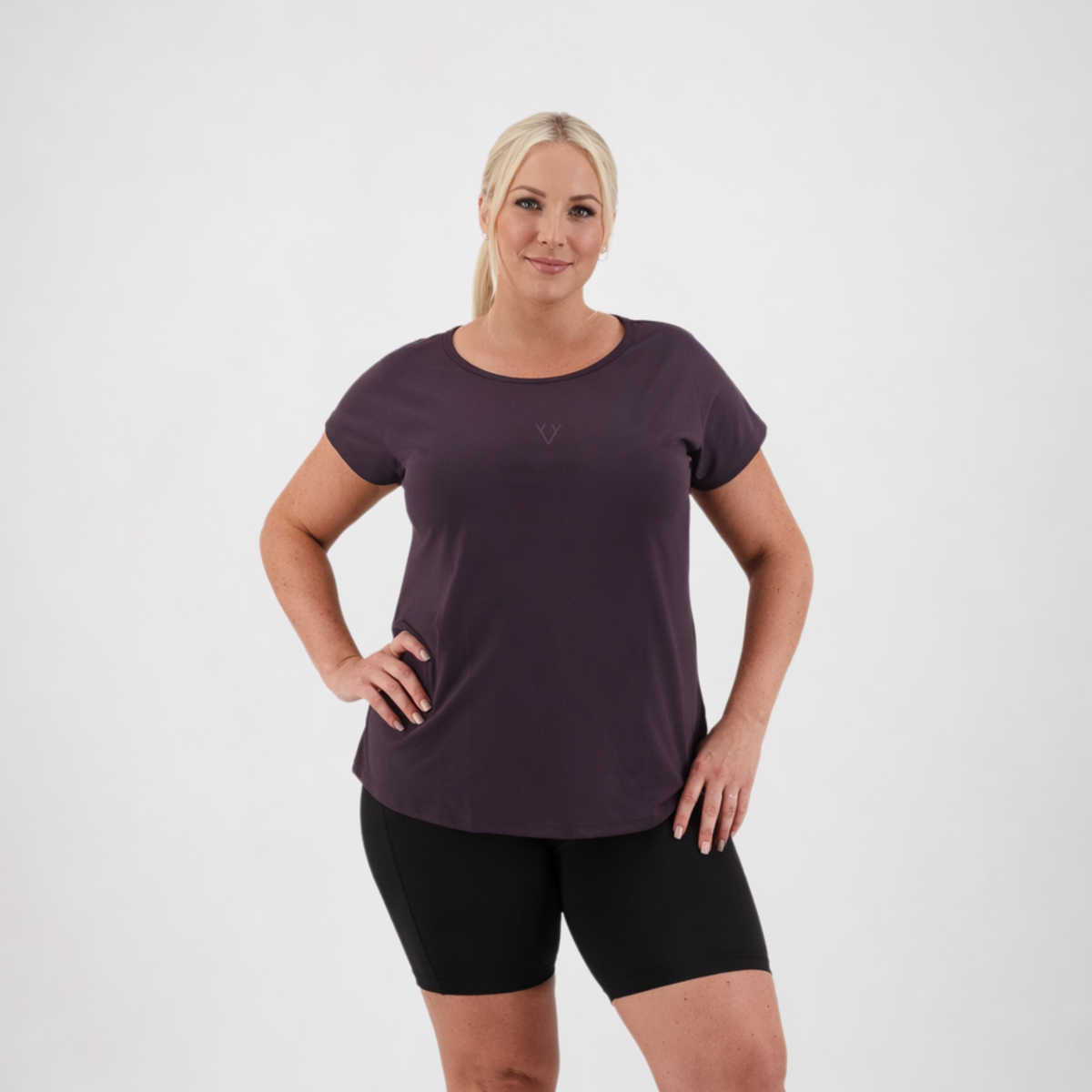 CORE CAP SLEEVED TEE - SMOKED PLUM