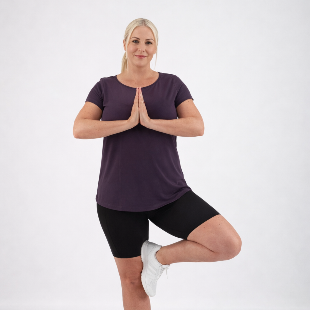 CORE CAP SLEEVED TEE - SMOKED PLUM