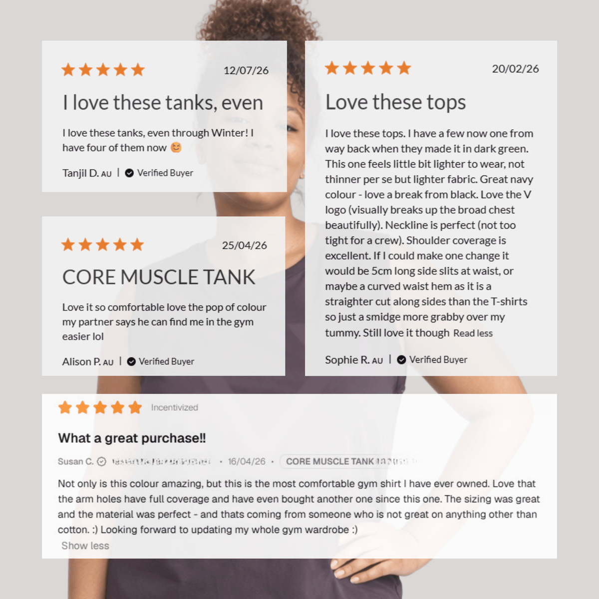 CORE MUSCLE TANK - SMOKED PLUM