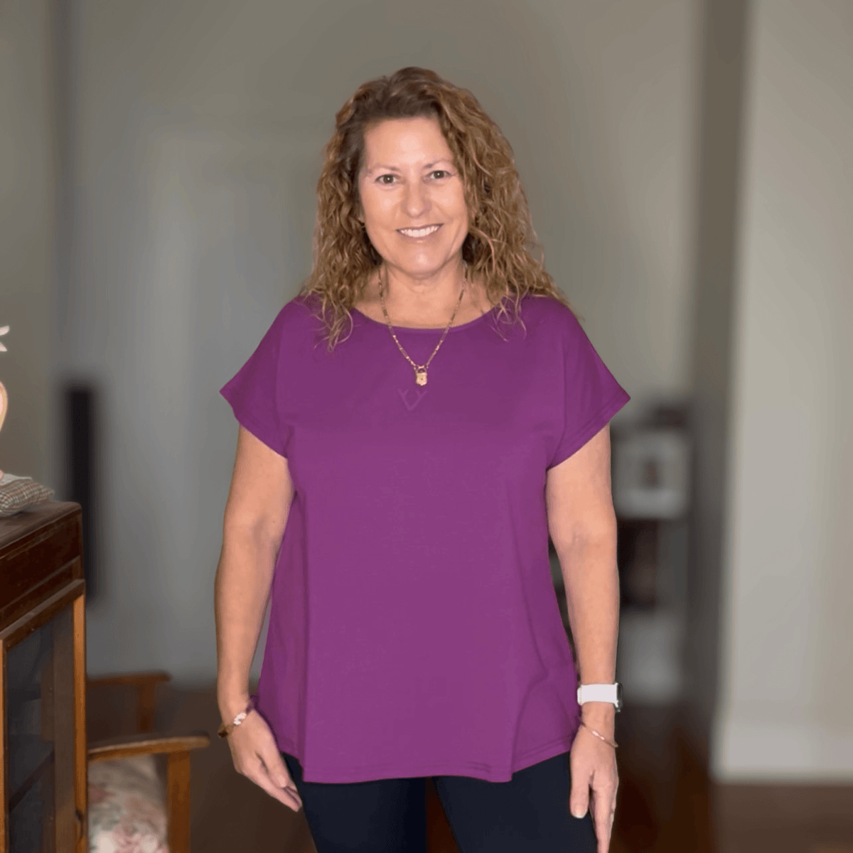 CORE CAP SLEEVED TEE - WILD ORCHID