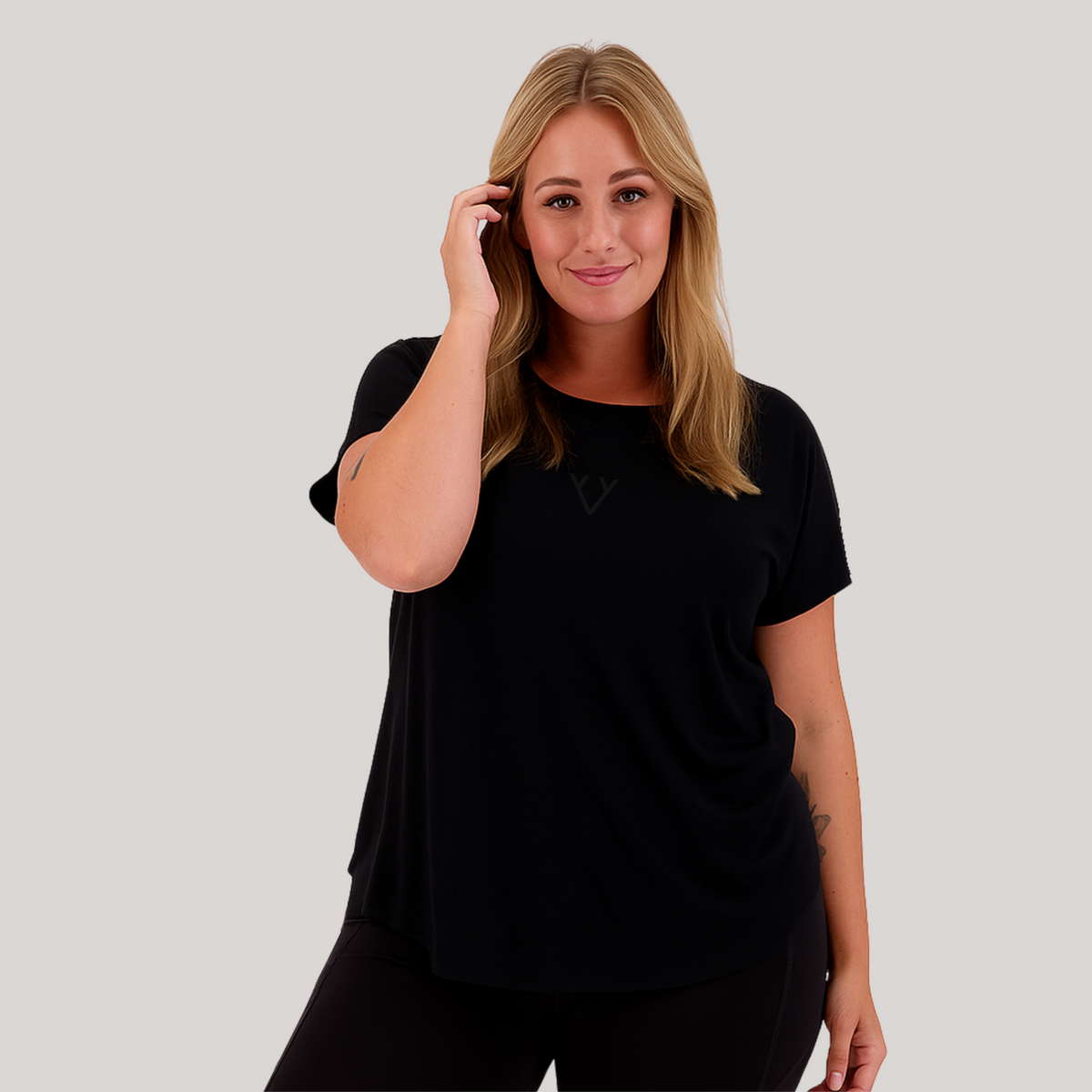 CORE CAP SLEEVED TEE - BLACK
