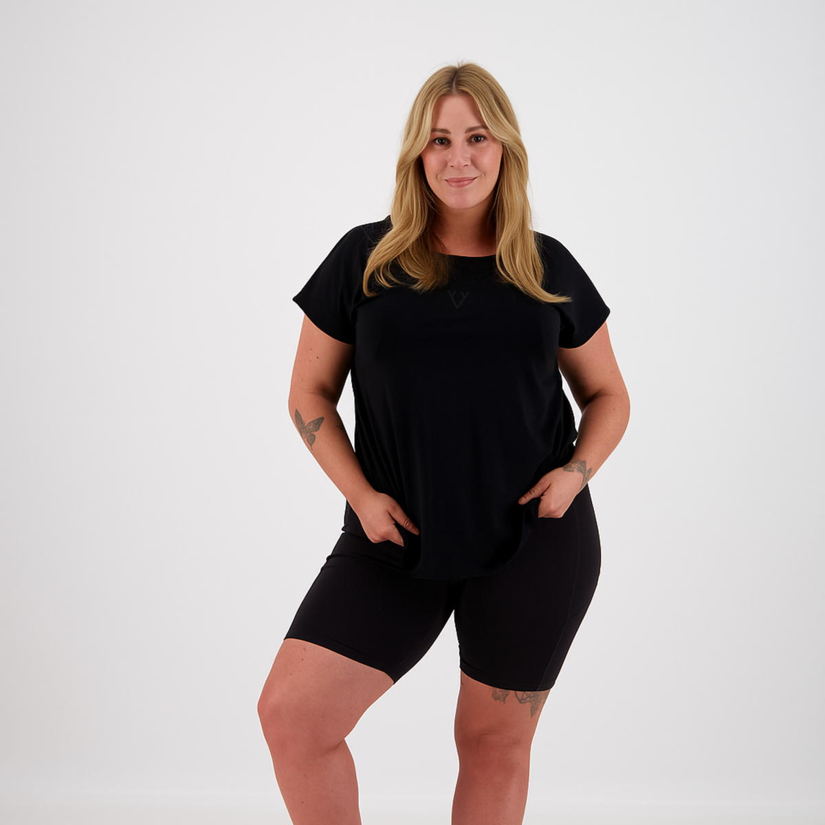 CORE CAP SLEEVED TEE - BLACK