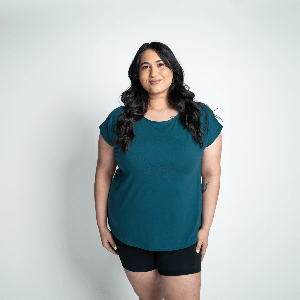 CORE CAP SLEEVED TEE - TEAL