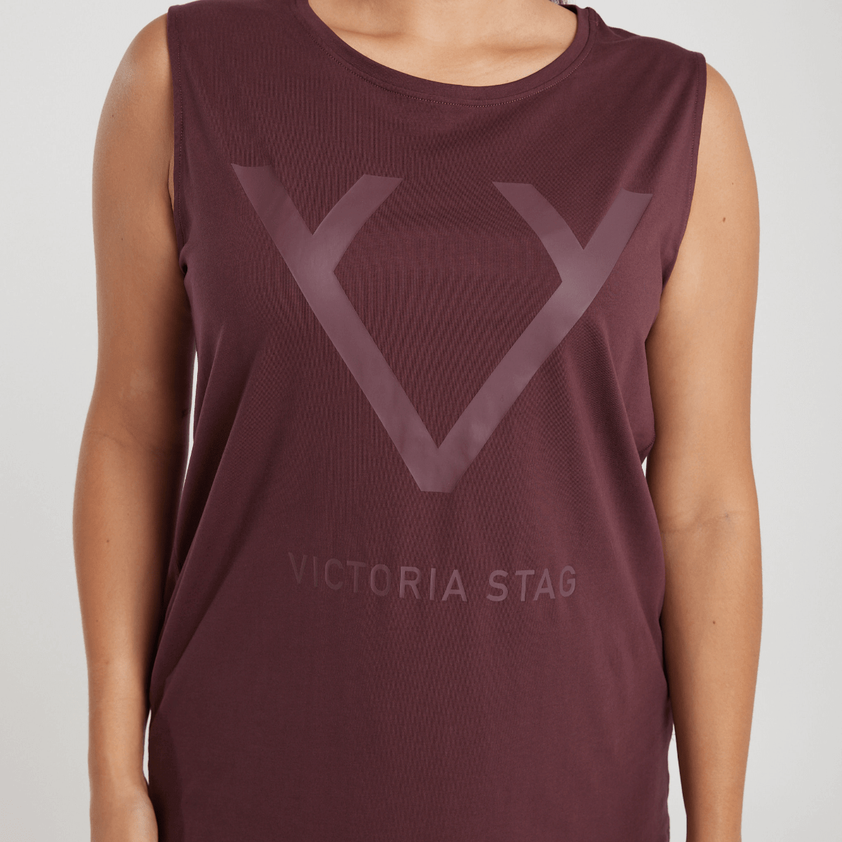 Victoria Stag's Core Muscle Tank in Ox Blood front