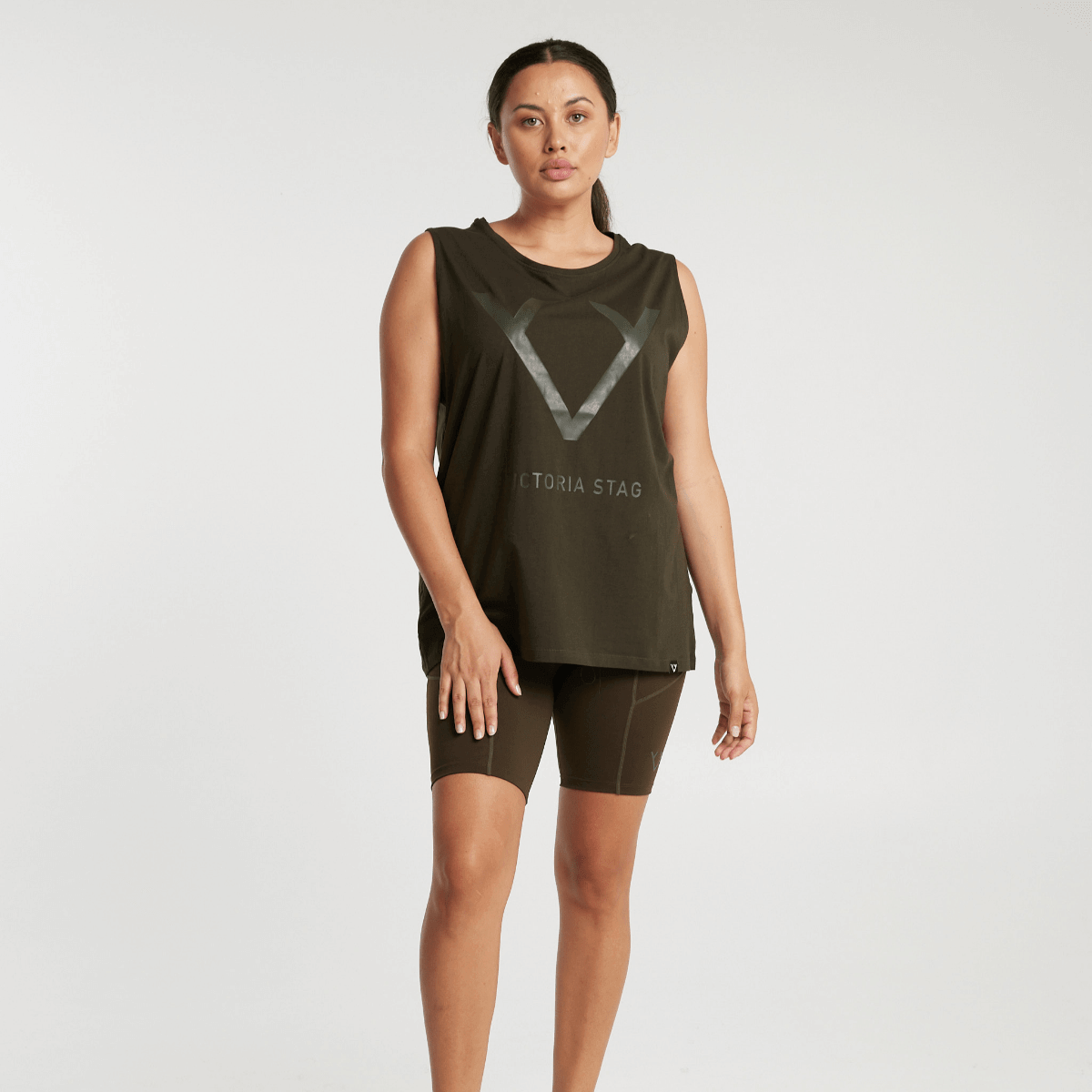 Women s Gym Activewear Muscle Tank Victoria Stag